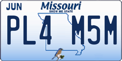 MO license plate PL4M5M