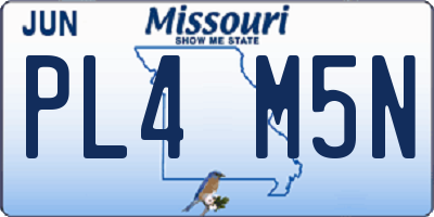 MO license plate PL4M5N
