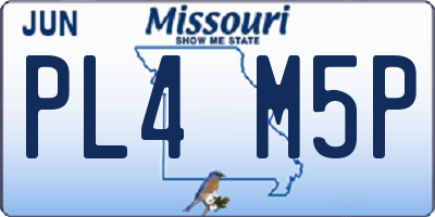 MO license plate PL4M5P
