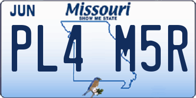 MO license plate PL4M5R