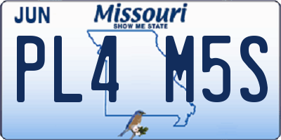 MO license plate PL4M5S