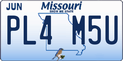 MO license plate PL4M5U
