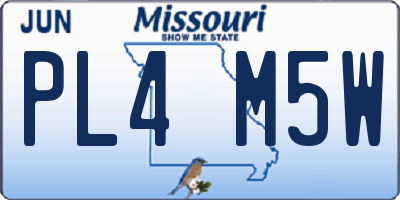 MO license plate PL4M5W