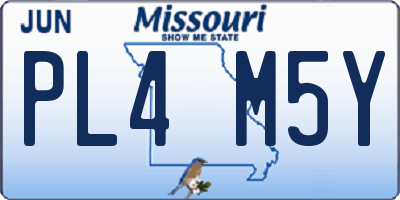 MO license plate PL4M5Y