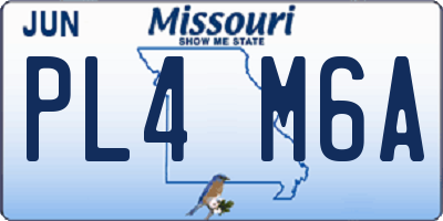 MO license plate PL4M6A