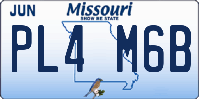 MO license plate PL4M6B
