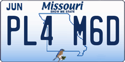 MO license plate PL4M6D