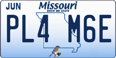 MO license plate PL4M6E