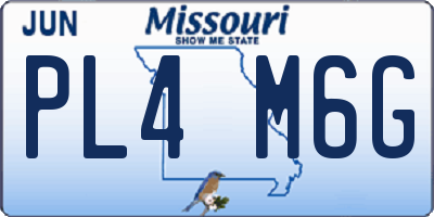 MO license plate PL4M6G