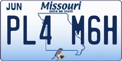 MO license plate PL4M6H
