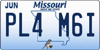 MO license plate PL4M6I