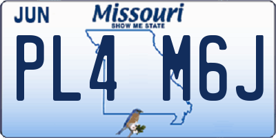 MO license plate PL4M6J