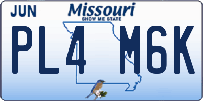 MO license plate PL4M6K