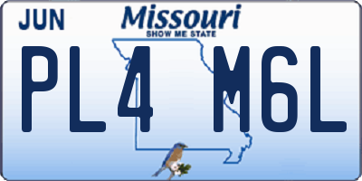 MO license plate PL4M6L
