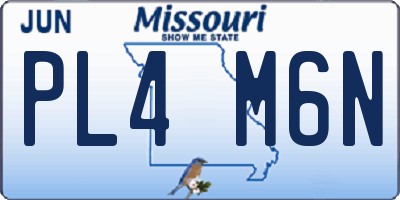 MO license plate PL4M6N