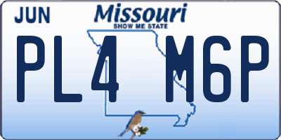 MO license plate PL4M6P
