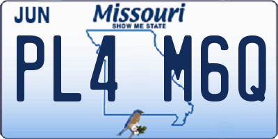 MO license plate PL4M6Q