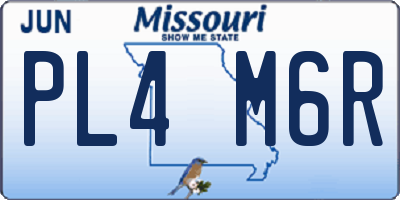 MO license plate PL4M6R