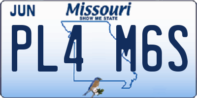 MO license plate PL4M6S