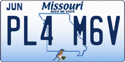 MO license plate PL4M6V