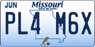 MO license plate PL4M6X