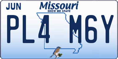MO license plate PL4M6Y