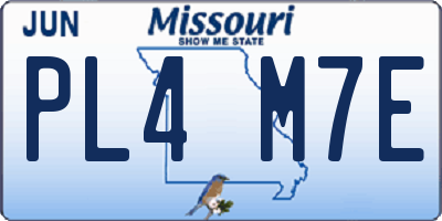 MO license plate PL4M7E