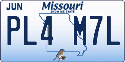 MO license plate PL4M7L