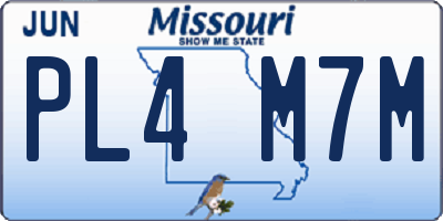 MO license plate PL4M7M