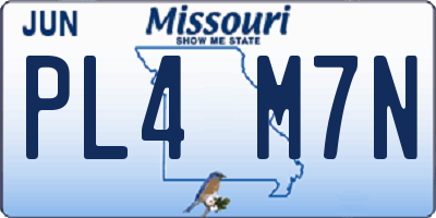 MO license plate PL4M7N