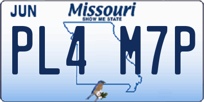 MO license plate PL4M7P