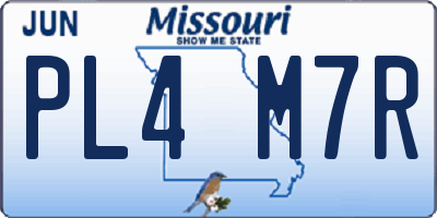 MO license plate PL4M7R