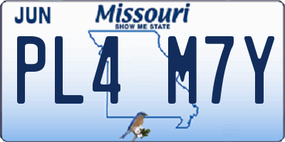 MO license plate PL4M7Y