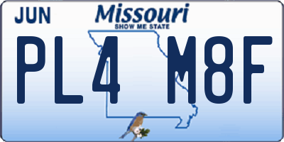 MO license plate PL4M8F