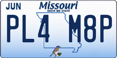 MO license plate PL4M8P