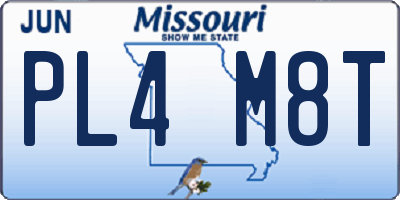 MO license plate PL4M8T