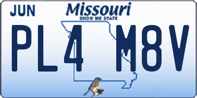 MO license plate PL4M8V