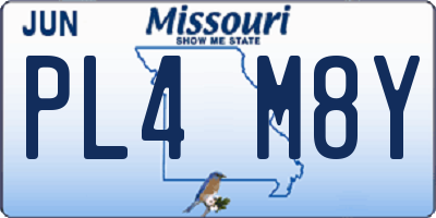 MO license plate PL4M8Y