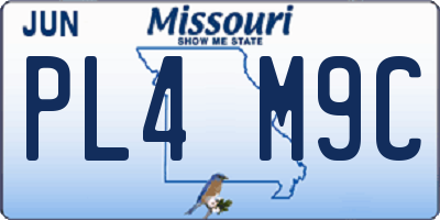 MO license plate PL4M9C