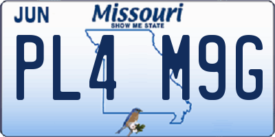 MO license plate PL4M9G