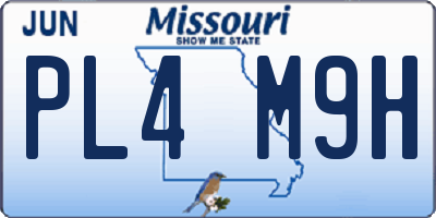 MO license plate PL4M9H