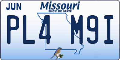MO license plate PL4M9I