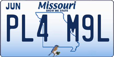 MO license plate PL4M9L