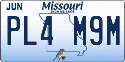 MO license plate PL4M9M