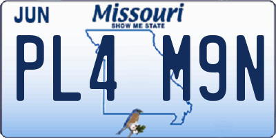 MO license plate PL4M9N