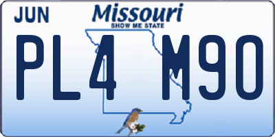 MO license plate PL4M9O