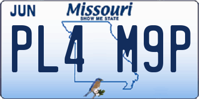 MO license plate PL4M9P