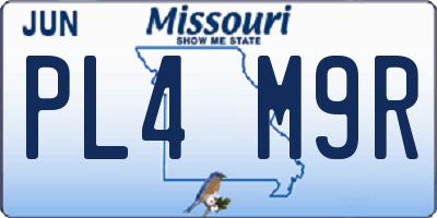 MO license plate PL4M9R