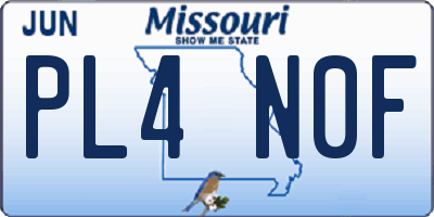 MO license plate PL4N0F