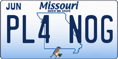 MO license plate PL4N0G